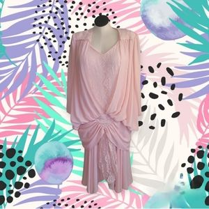 Vintage 80s Pink Formal Dress